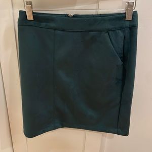 Vera moda green velvet skirt